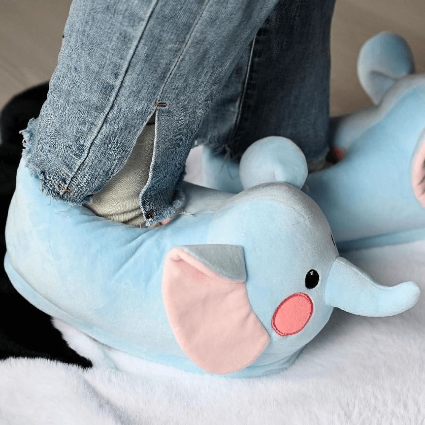Custom Plush Elephant Slippers