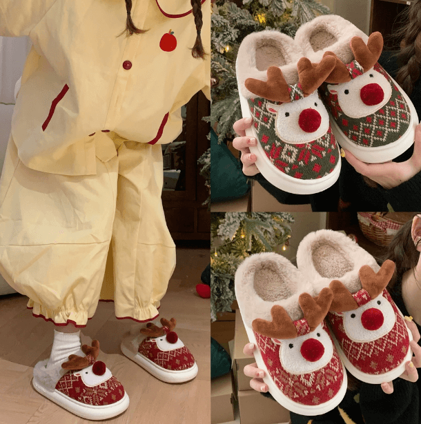 Custom Christmas Cotton Slippers: Cozy Cheer for the Holiday Season