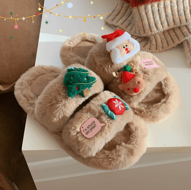Custom Christmas Cotton Slippers: Cozy Cheer for the Holiday Season