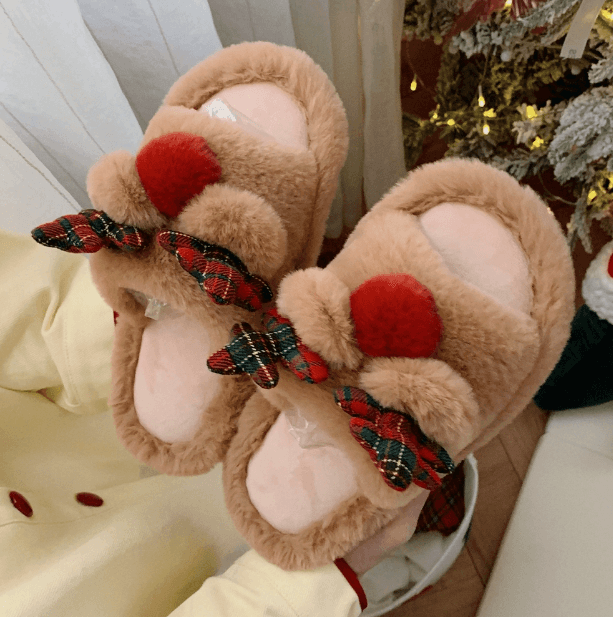 Custom Christmas Cotton Slippers: Cozy Cheer for the Holiday Season